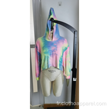 Vente en gros Sweat à Capuche Court Tie Dyed pour Femme